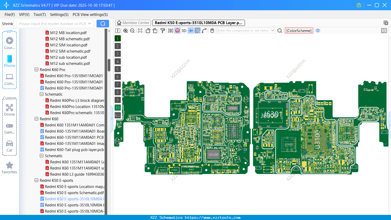 Xiaomi Redmi K50 E-sports-3510L10M0A PCB Layer